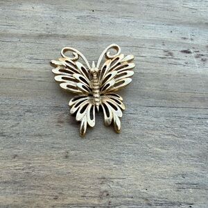 Gold Butterfly Brooch
